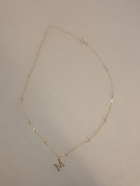 Delicate Gold Initial 'M' Necklace - Women Jewelry